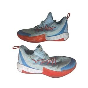 PEAK Men's Basketball Shoes Light Blue Red Lace Up Sneakers Size US 9 EUR 42‎